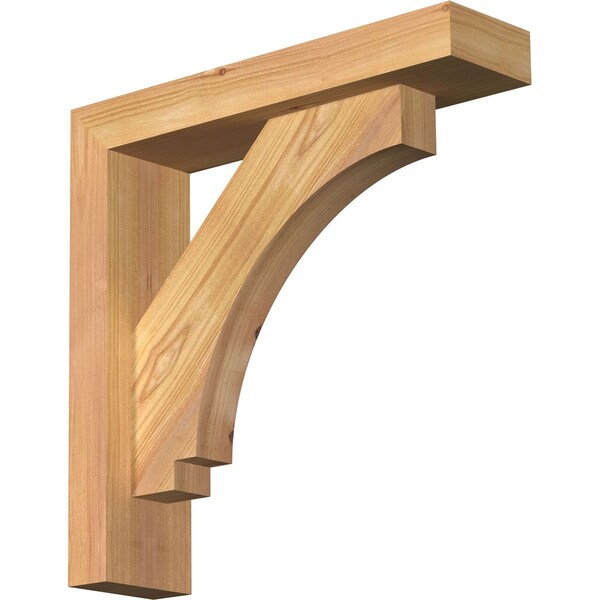 Ekena Millwork Imperial Block Smooth Bracket w/ Offset Brace, Western Red Cedar, 3 1/2"W x 14"D x 14"H BKT0402X14X14IMP05SWR - main